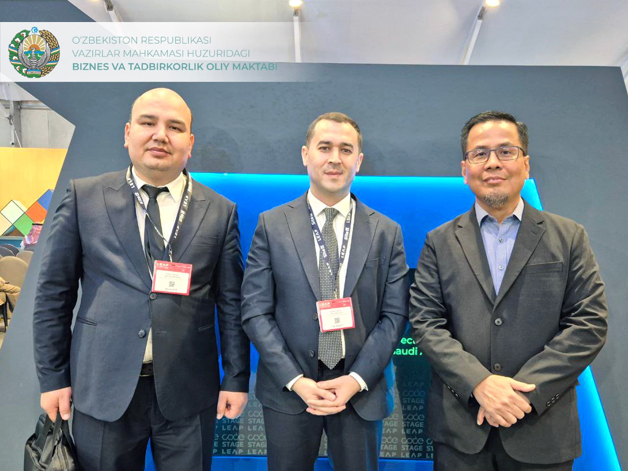 Biznes va tadbirkorlik oliy maktabi vakillari Saudiya Arabistonining Ar-Riyod shahridagi – LEAP 2025 texnologik tadbirida ishtirok etmoqdalar.