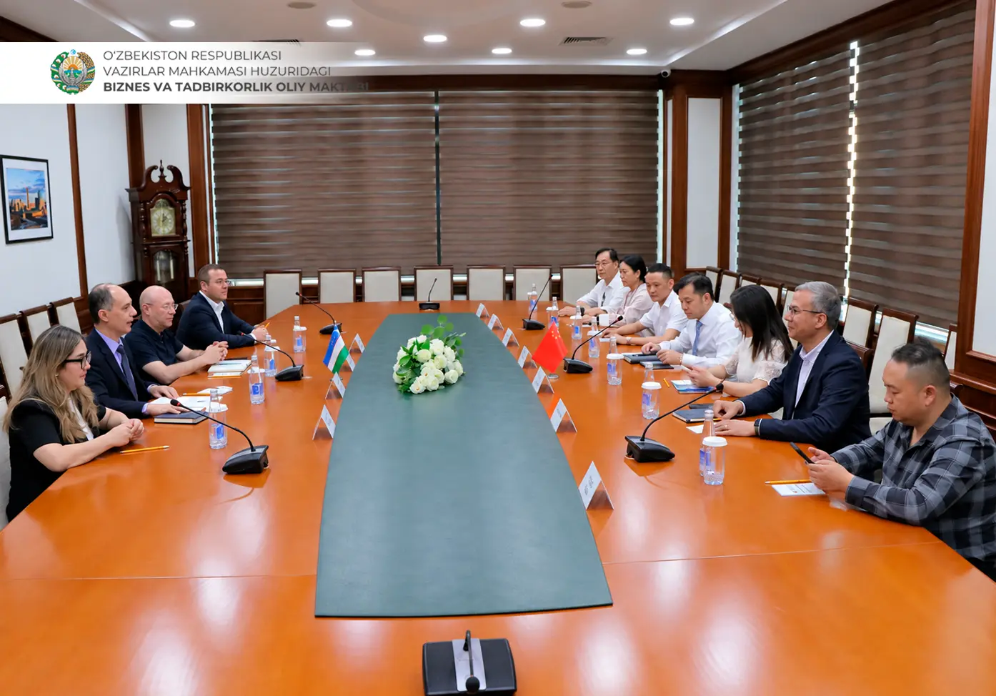 Xitoy biznes delegatsiyasi ishtirokida respublika hududlarida investitsiya loyihalarni amalga oshirish bo‘yicha hamkorlik imkoniyatlari muhokama qilindi